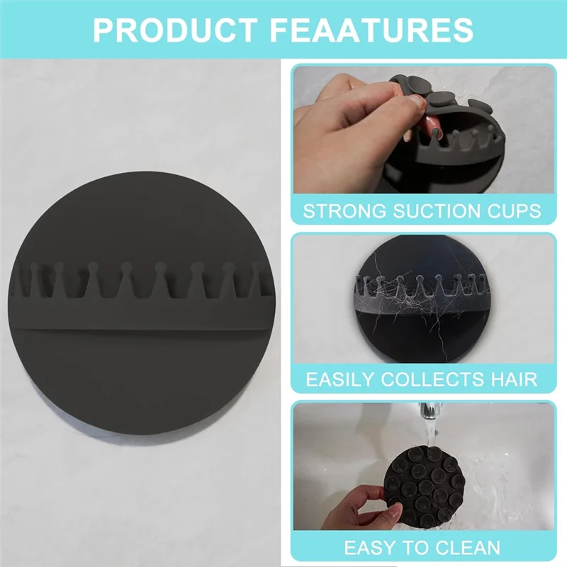 A93E-2PCS Hair Catcher Shower,Wall-Mount Suction Hair Collector,Hair Trap For Shower Drain,Reusable Shower Wall Hair Catcher