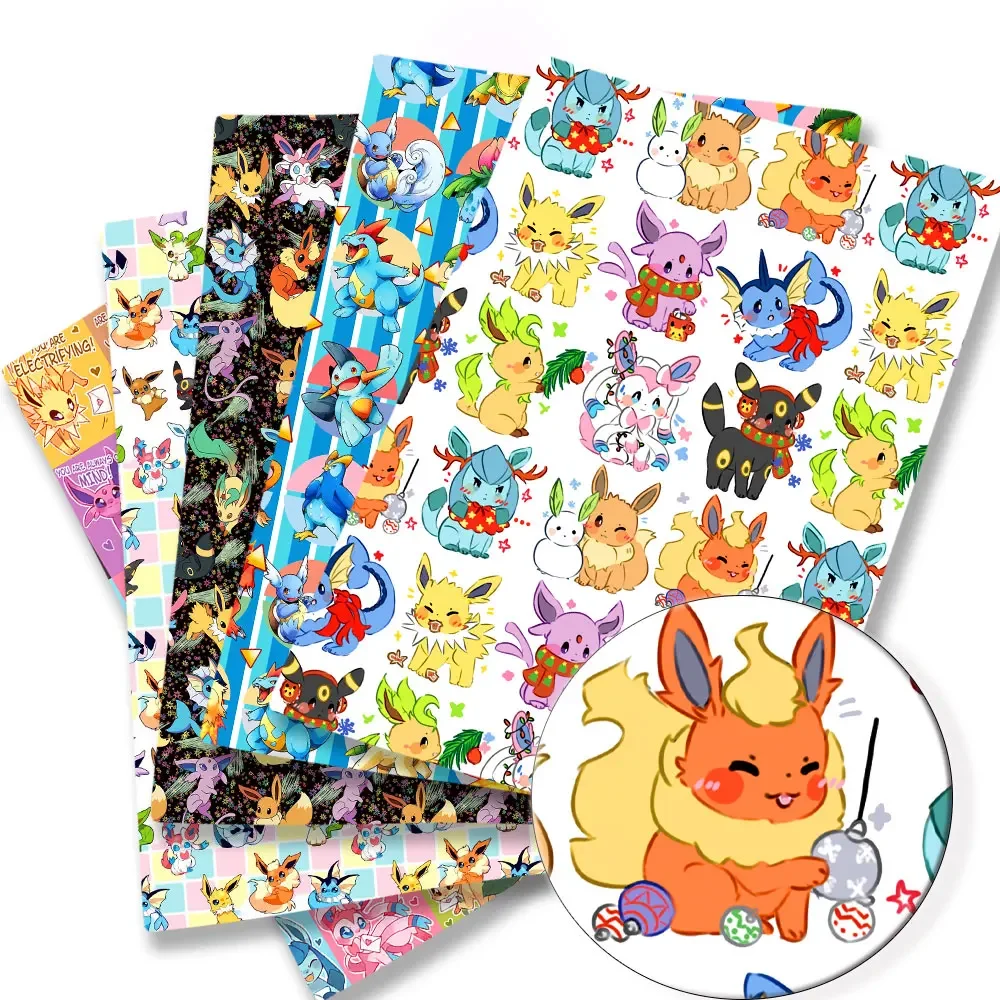 Pokemon Cartoon Fabric140*50cm Handmade Sewing Patchwork Quilting Baby Dress Home Sheet Printed Fabric Fabric Sewing Kids