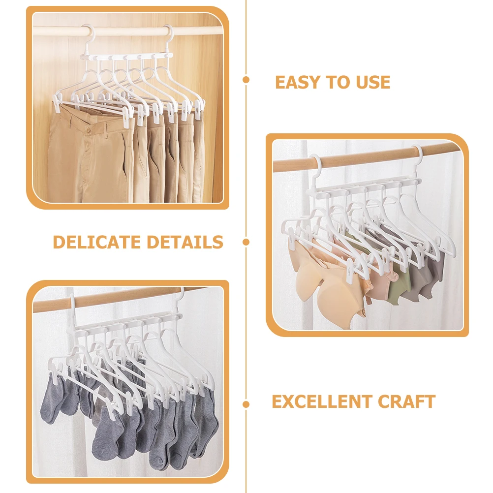 

Adjustableclothes Rack Foldable Double Hook White Space-Saving Household Towel Drying Organizer For Home Dorm Travel