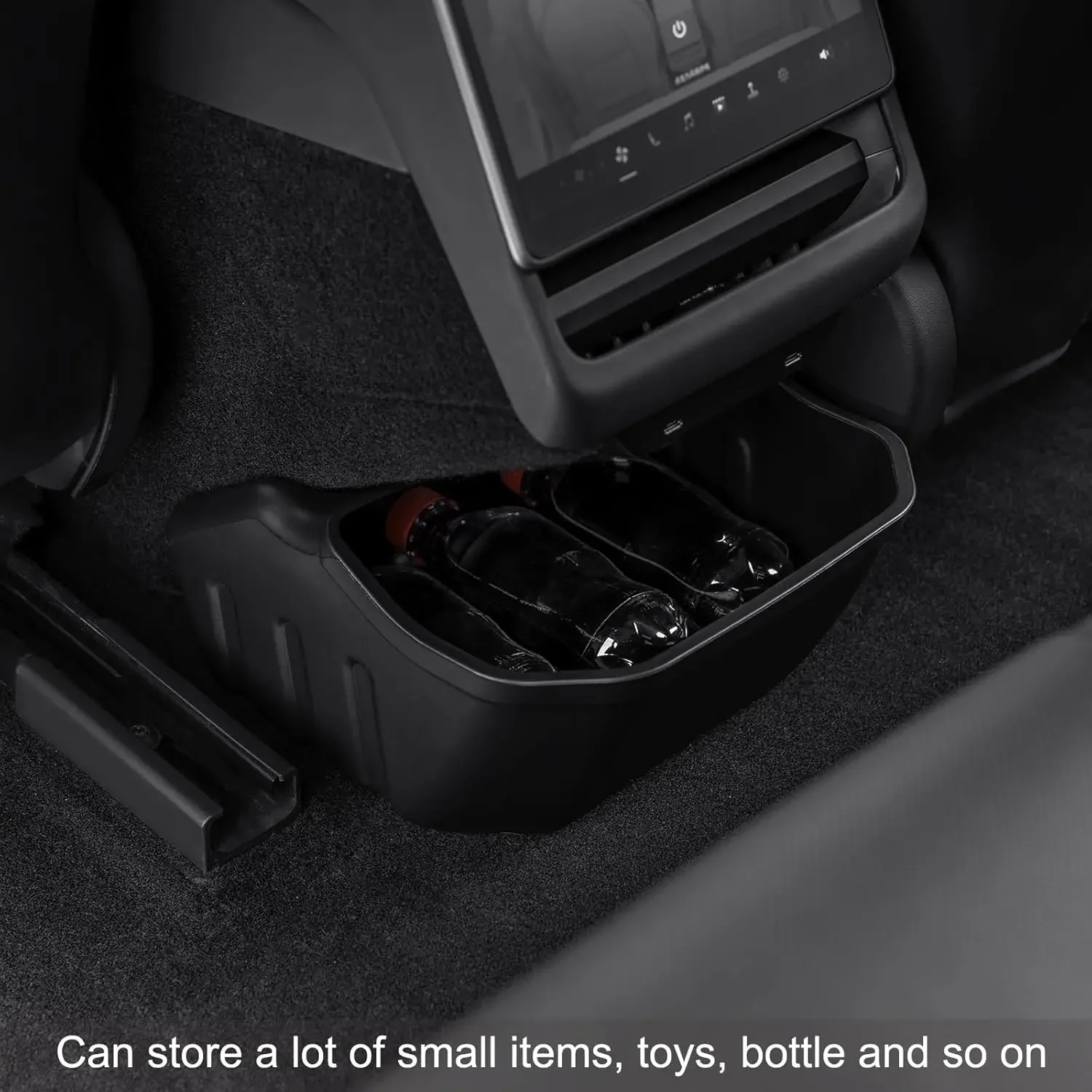Rear Seat Storage Box for Tesla Model 3 Highland 2024 2025 2026 Below Rear Air Outlet Rear Seat Organizer Tray Car Accessories