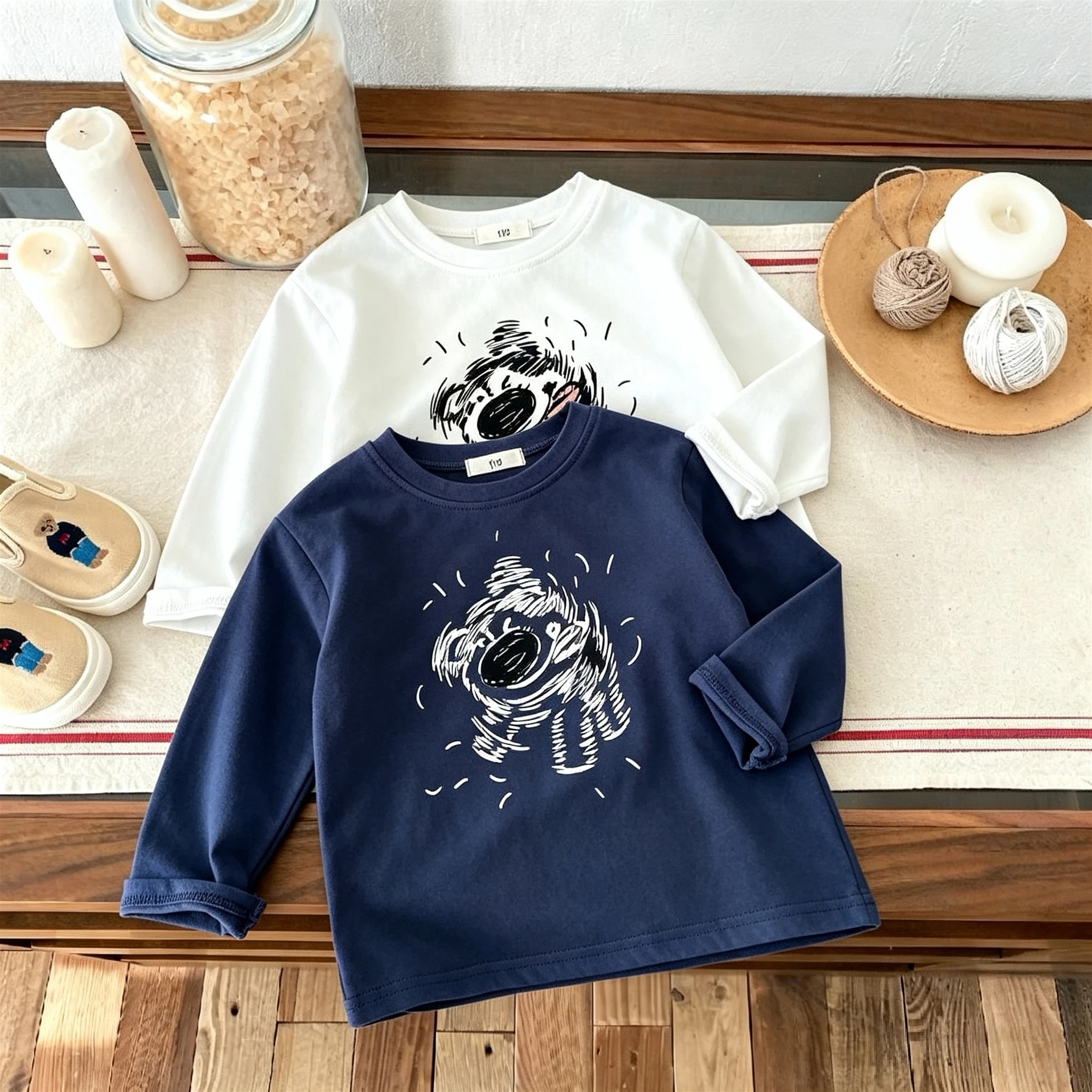 Fashion Cartoon Print Boys Long Sleeve Tees Tops Children's Wear Casual Versatile Kids Bottoming Shirt O-neck Pullover Blouse