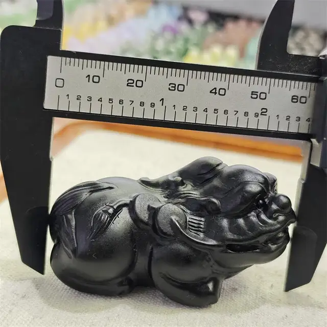 6CM Natural Black Obsidian Pixiu Carving Handmade Animal Powerful Statue For Home Decoration Lucky Gift 1PCS 2 6CM Natural Black Obsidian Pixiu Carving Handmade Animal Powerful Statue For Home Decoration Lucky Gift 1PCS 2