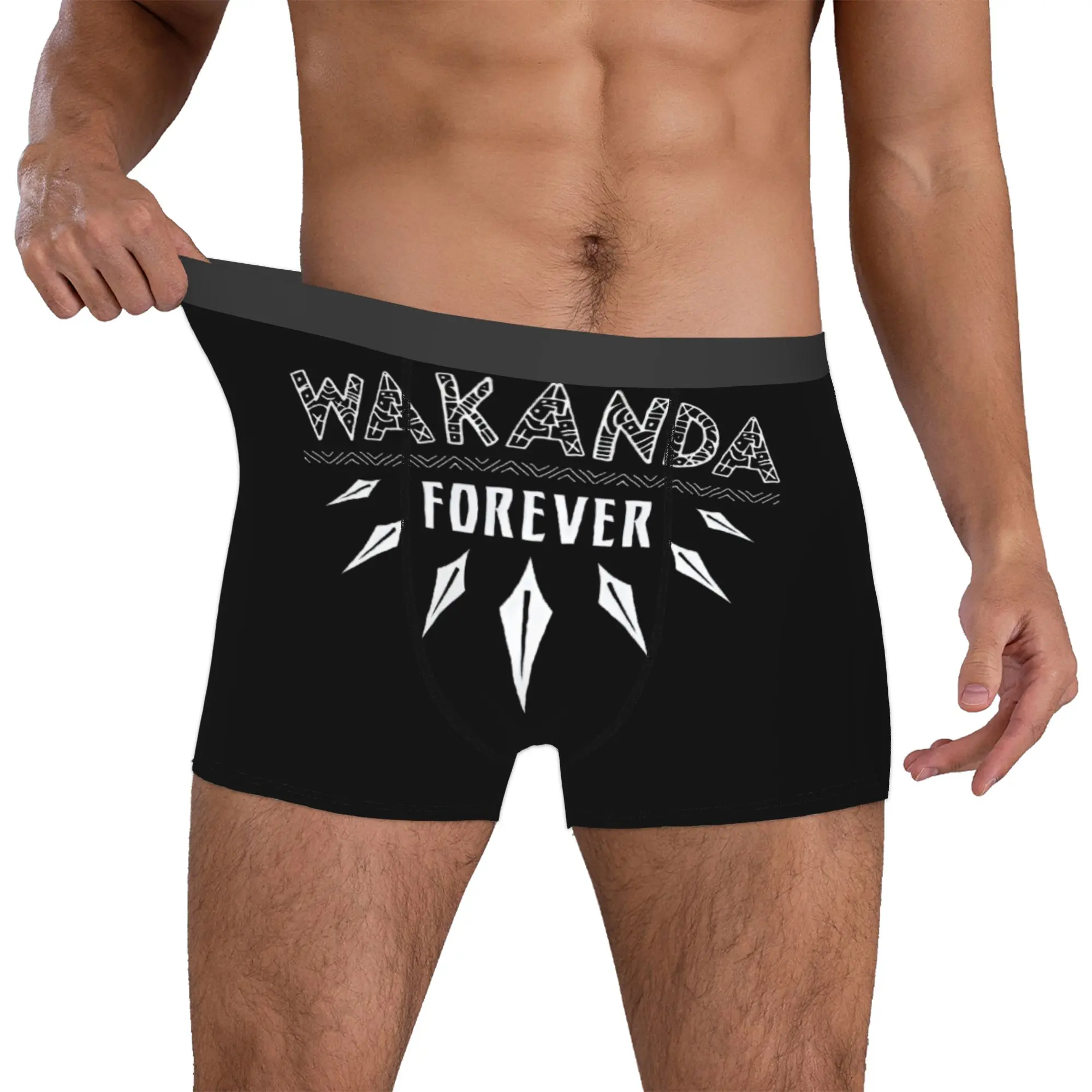 

Custom Black P-Panthers Underwear Men Stretch Comics Boxer Briefs Shorts Panties Soft Underpants For Male