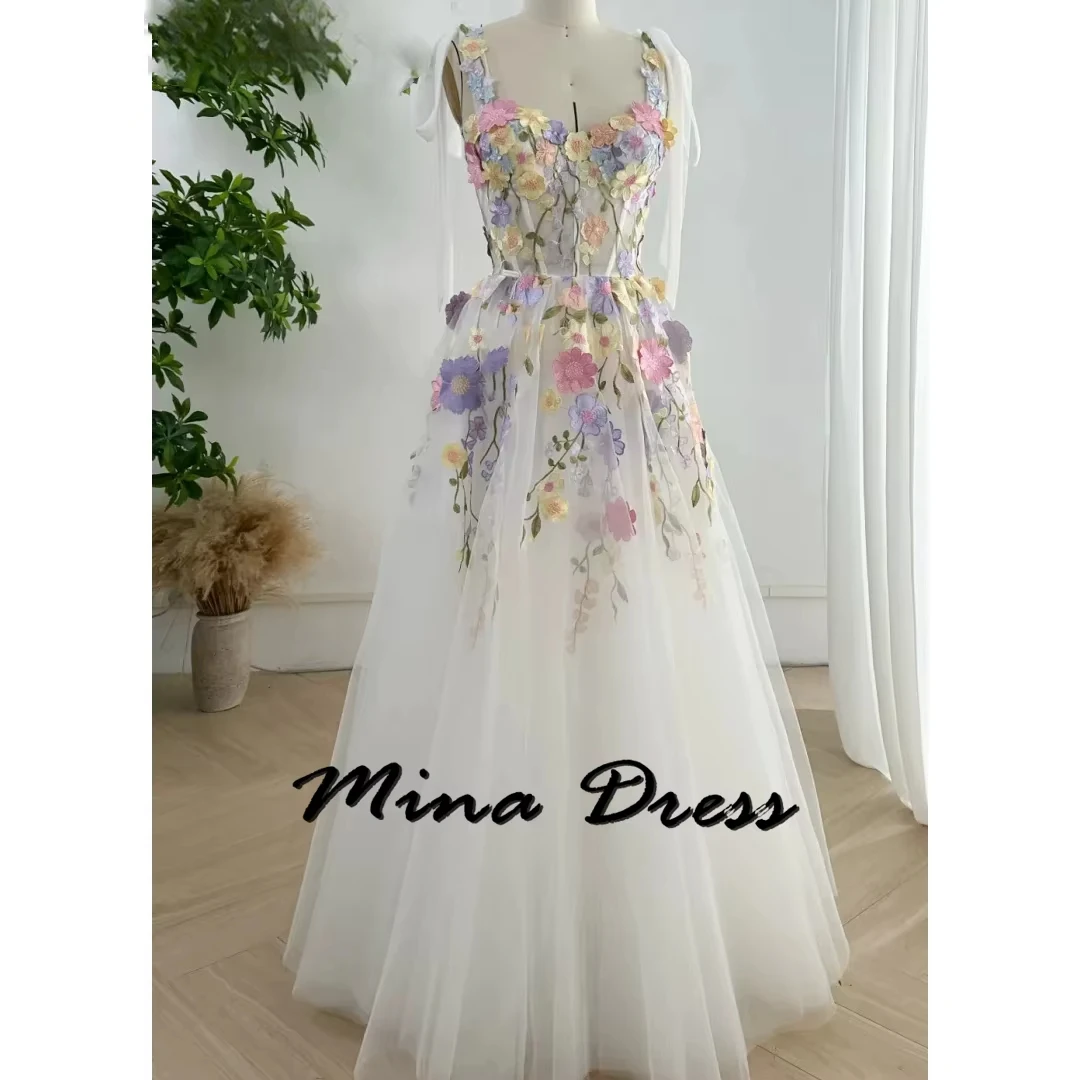 

Mina Customized Luxury Ribbon Evening Gown Elegant Evening Dresses for Women Luxury Prom Dress 2024 Grace Backless Applique Gala