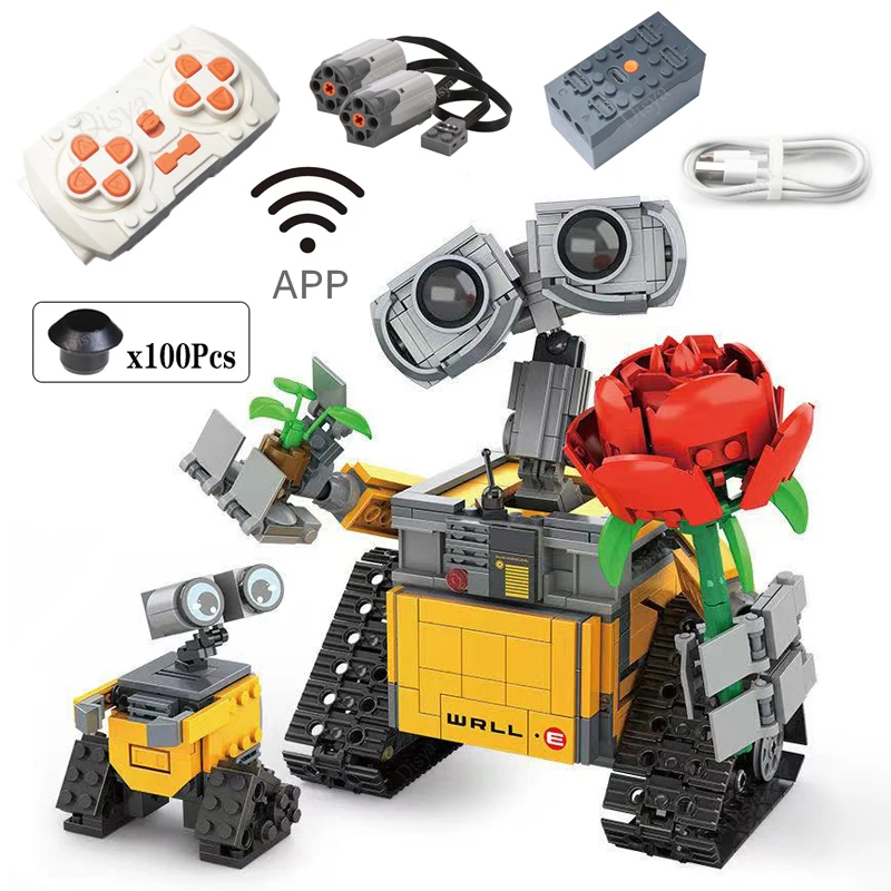 New 687PCS Disney WALL E High-tech APP Motorized RC Robot Functions Figures Technical Building Block For Children Toys Gift