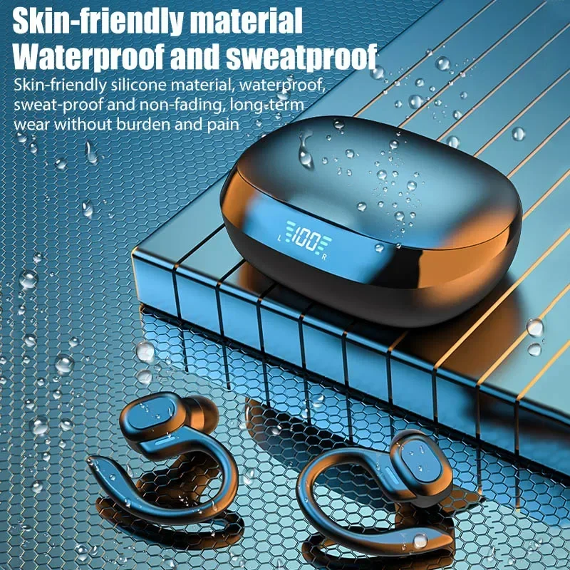 Auricolare Bluetooth wireless TWS originale con microfono Auricolari Display a LED Gancio per l'orecchio Cuffie wireless Auricolari Bluetooth stereo