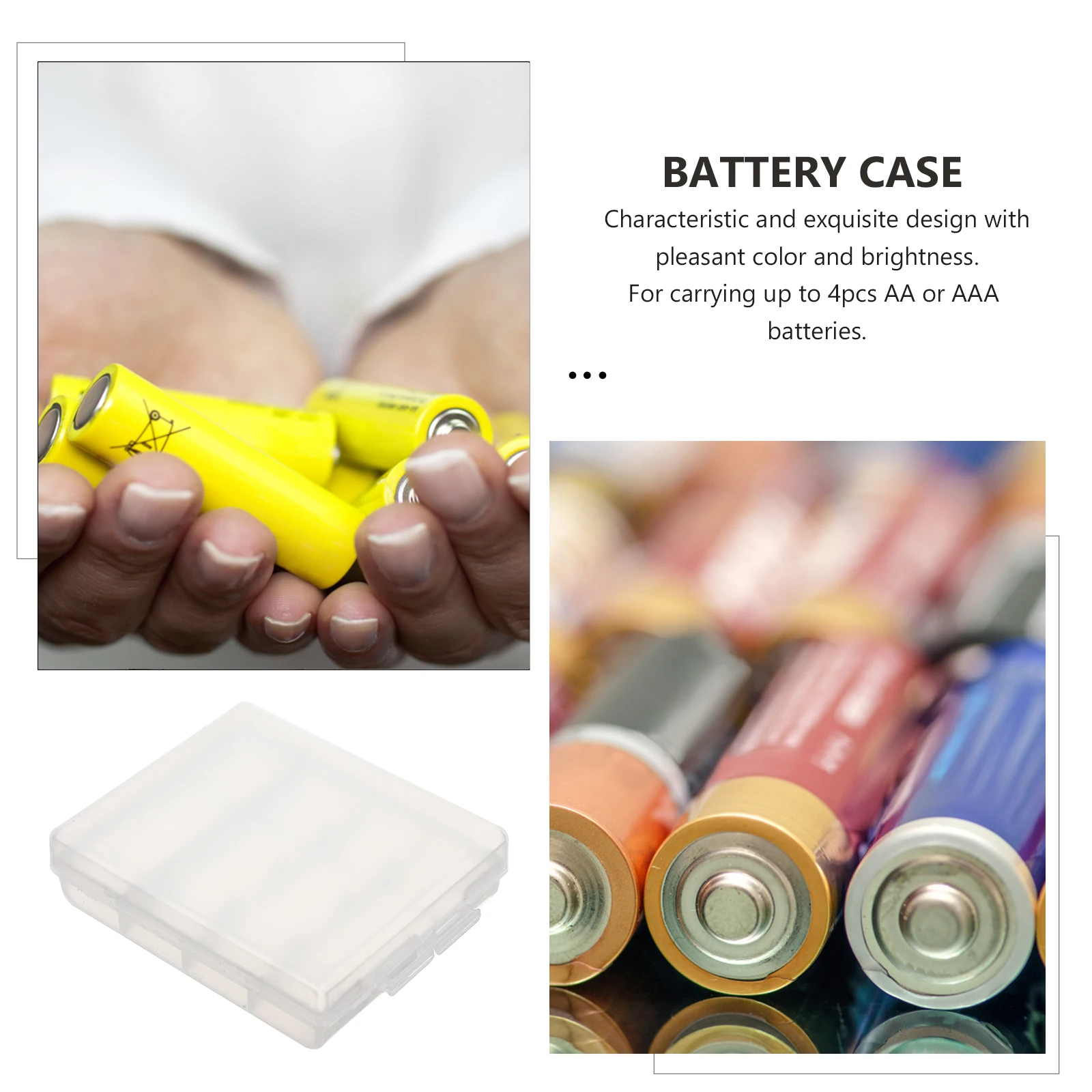 

10pcs Portable AA Portable Clean Container AAA Storage Container Organizer Plastic Holder White Plastic Holder