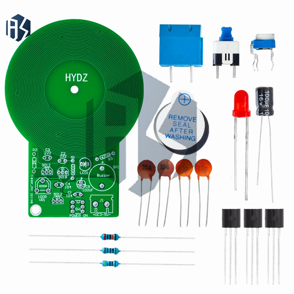 1 Buah Kit Detektor Logam Kit Elektronik DC 3V-5V 60Mm Modul Papan Sensor Non-kontak DIY Kit DIY Detektor Logam Bagian Elektronik