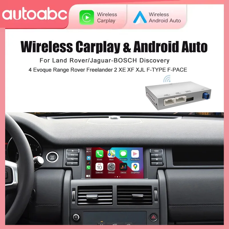 AUTOABC-Wireless Carplay Android Auto Fits For Land Rover Jaguar Bosch Discovery4 Evoque  Freelander2 XE XF XJL Android Auto Car
