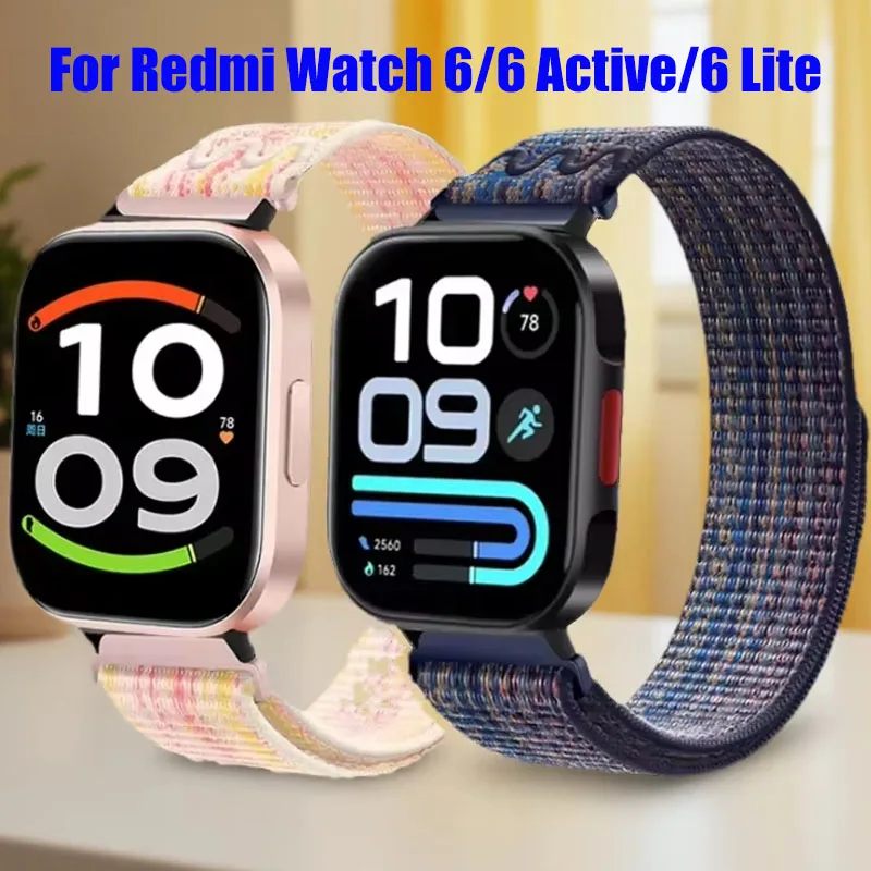 Embroidery Nylon Loop For Redmi Watch 6 Lite/6 Active/6 5 4 Wristband Bracelet Correa For Xiaomi Mi Band 10Pro 9Pro/MiBand 8Pro
