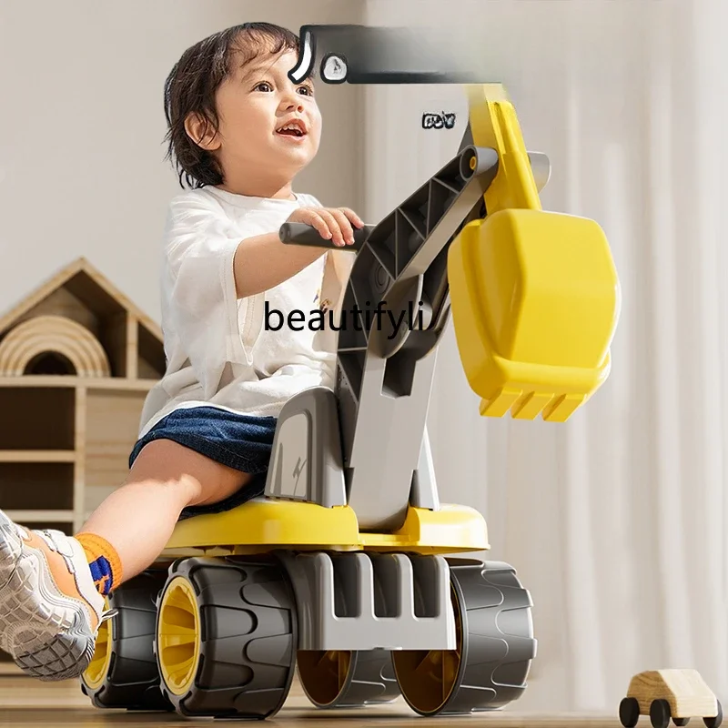 

Children's construction car toy can sit excavator car baby excavator dump truck