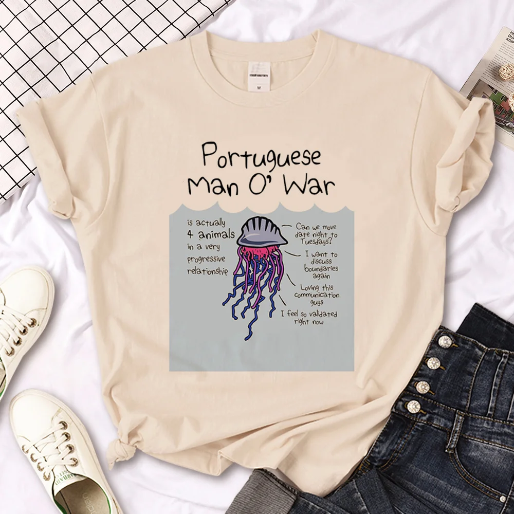 Jellyfish top women anime funny t shirt girl anime Japanese funny clothes