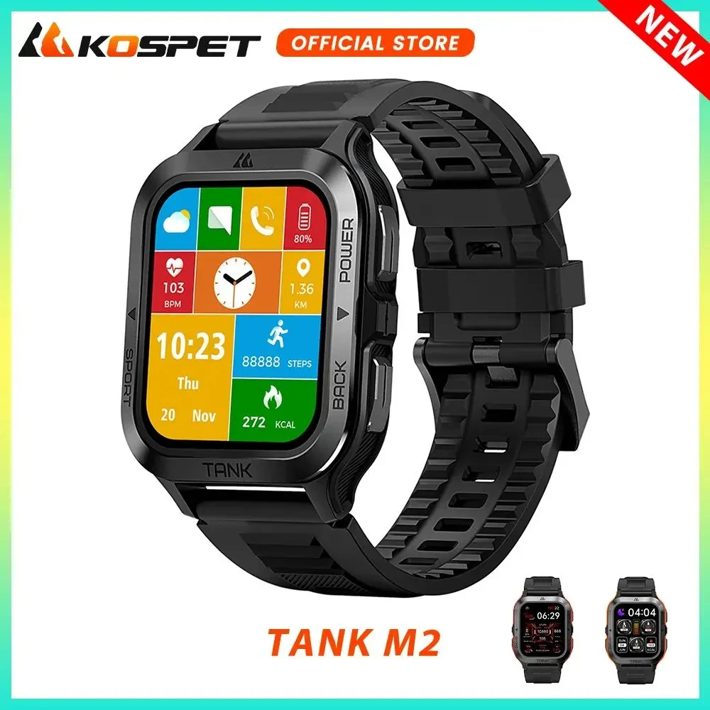 KOSPET TANK M2 Ultra Smartwatch Men Fitness Military Watches AI Voice 70 Sport Modes IP69K Waterproof Digital Smart Watch Women