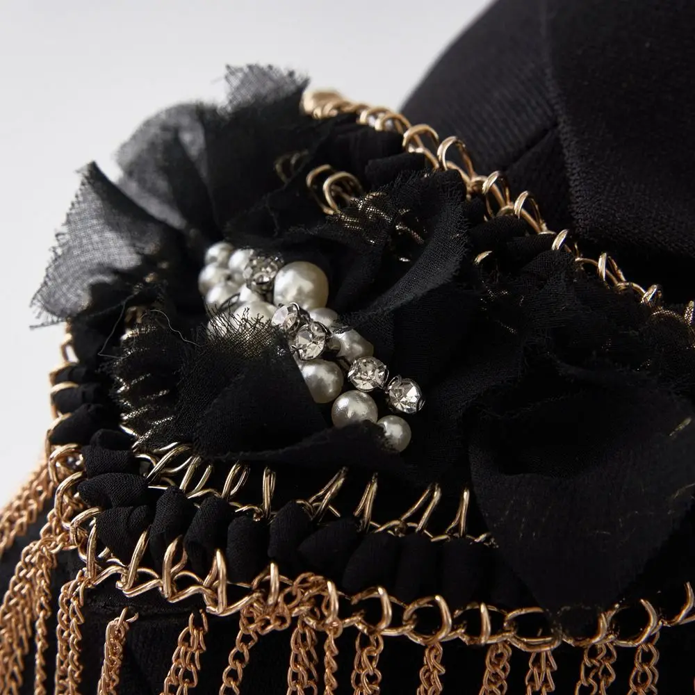 

Exquisite Pearls Pearls Tassel Epaulet Pin Badge Tassel Chain Shoulder Board Shiny Crystal Shoulder Brooches Knight's uniform