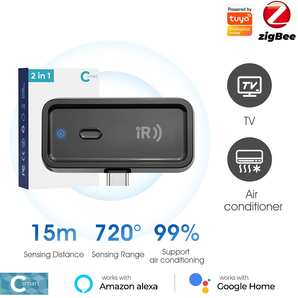 Tuya Wi-Fi جهاز تحكم عن بعد ذكي بالأشعة تحت الحمراء، جهاز تحكم عن بعد عالمي Tuya، جهاز تحكم عن بعد للمنزل الذكي من Zigbee Voice