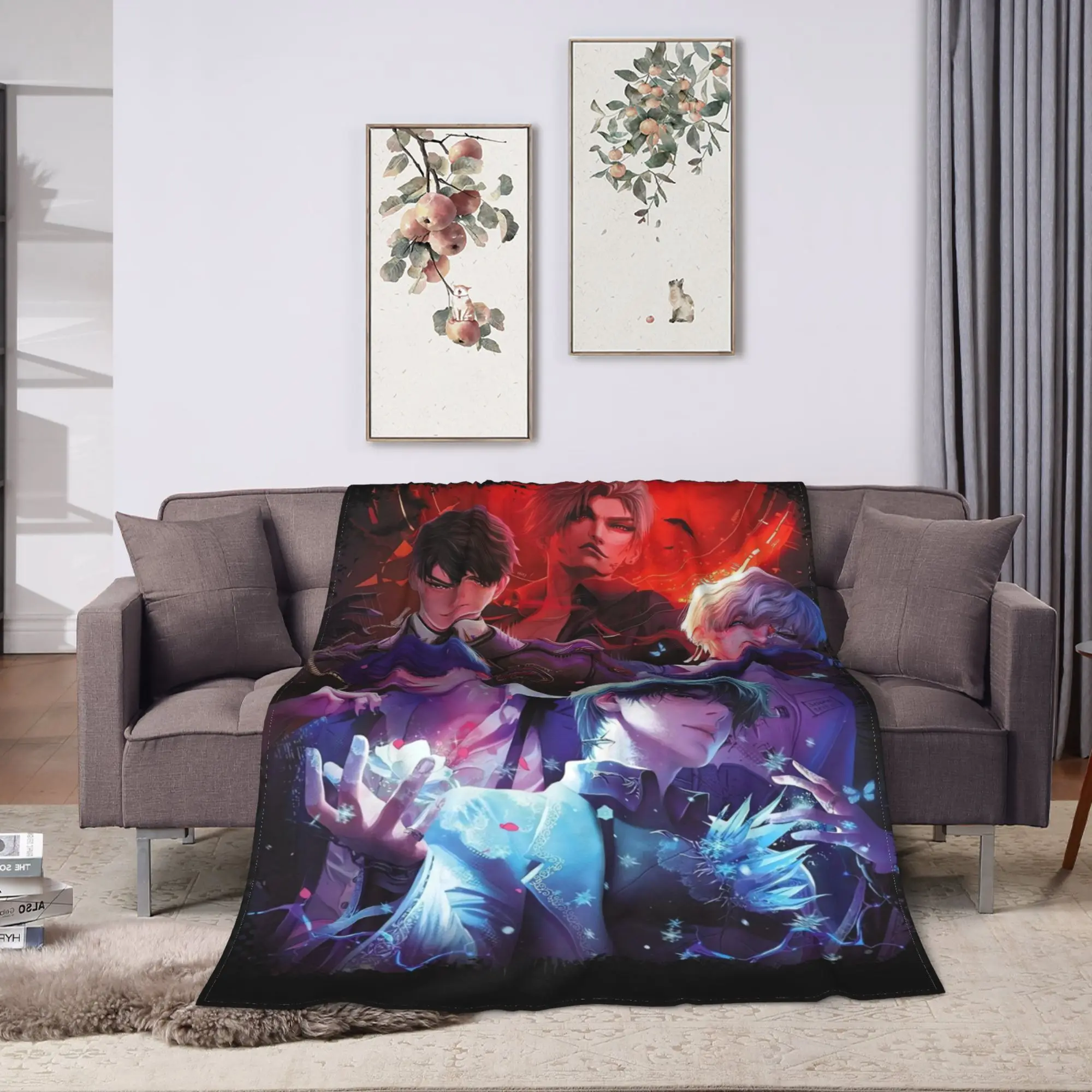 COOL V-Valko L-Love and Deepspace Soft Warm Blankets  Camping Plush Bedding Throws Fashion Flannel Bedspread Sofa Bed Cover