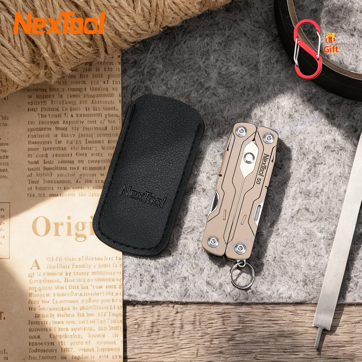 NexTool Micro Sailor Scissors S0 Mini Keychain Multitool with Serrated Scissors 8-in-1 Lightweight EDC Tools for Travel Outdoor