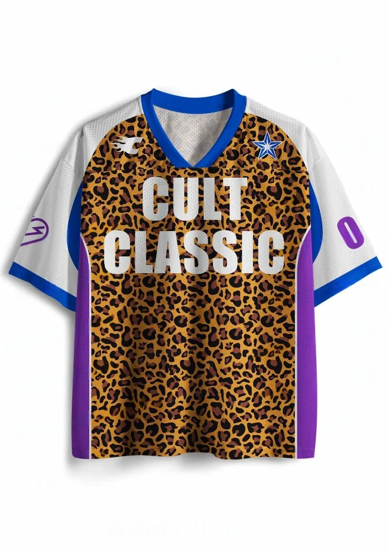Fashion Trend Leopard Print Custom Printed Jersey Culture Classic Sportswear for Men and Women