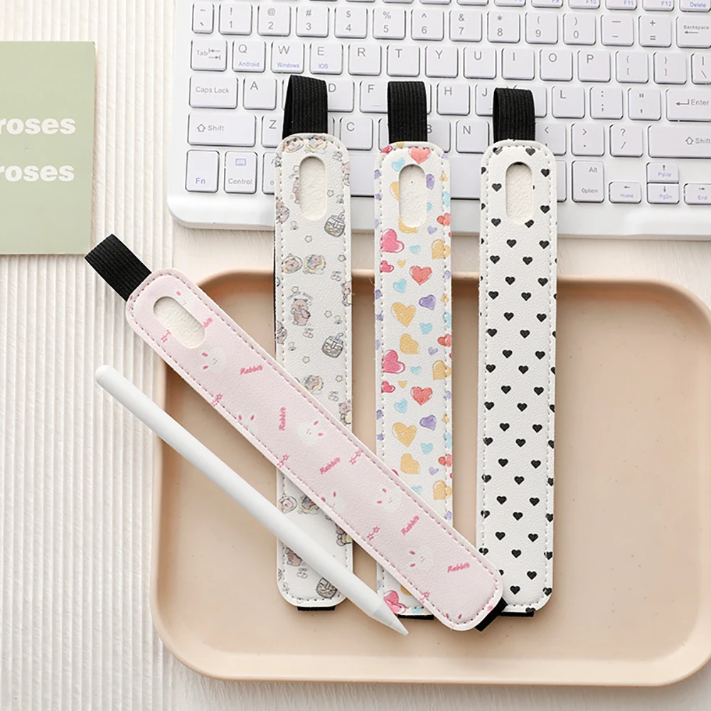 Printed Leather Pencil Case Suitable for Pencil Capacitor Case, anti Loss Elastic Band Buckle