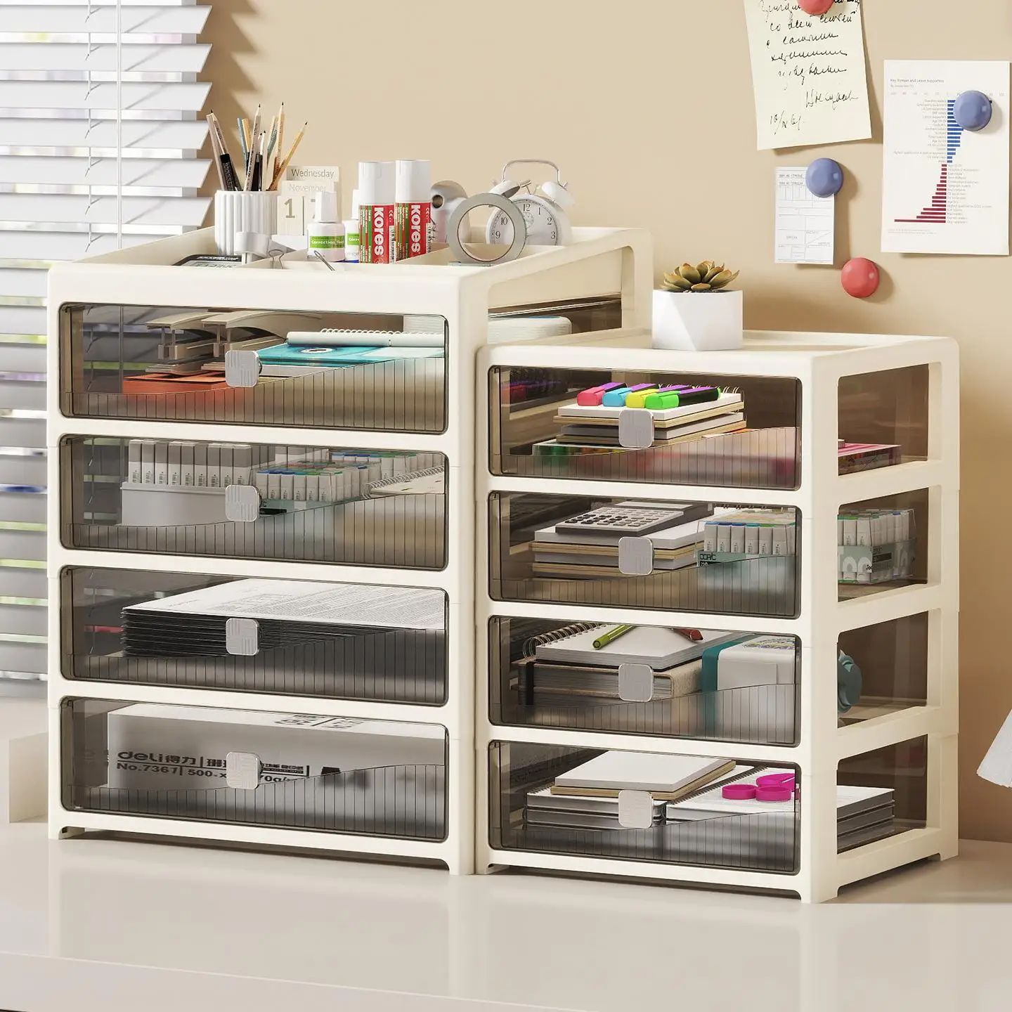 Large Capacity Multi-Layer Desktop Organizer Drawer Style Cosmetic Tray Dustproof Storage Rack for Jewelry And Miscellaneous ...