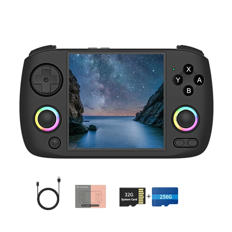 

RG Cubexx Retro Handheld Games Console 32G+256G RGB Joystick Video Gaming Player Support WIFI Bluetooth HD TV Connection A