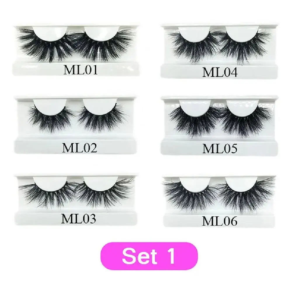 25mm Mink Lashes Eyelash Extension Supplies Bulk Items 20/30 Pairs Wholesale Lots Make Up 3D Mink Lashes  Eyelashes Box Package