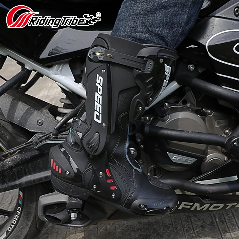 

Riding Tribe Waterproof Motorcycle Riding Boots Solid Color, Microfiber Synthetic Upper, Fabric Inner & Insole, Rubber Sole