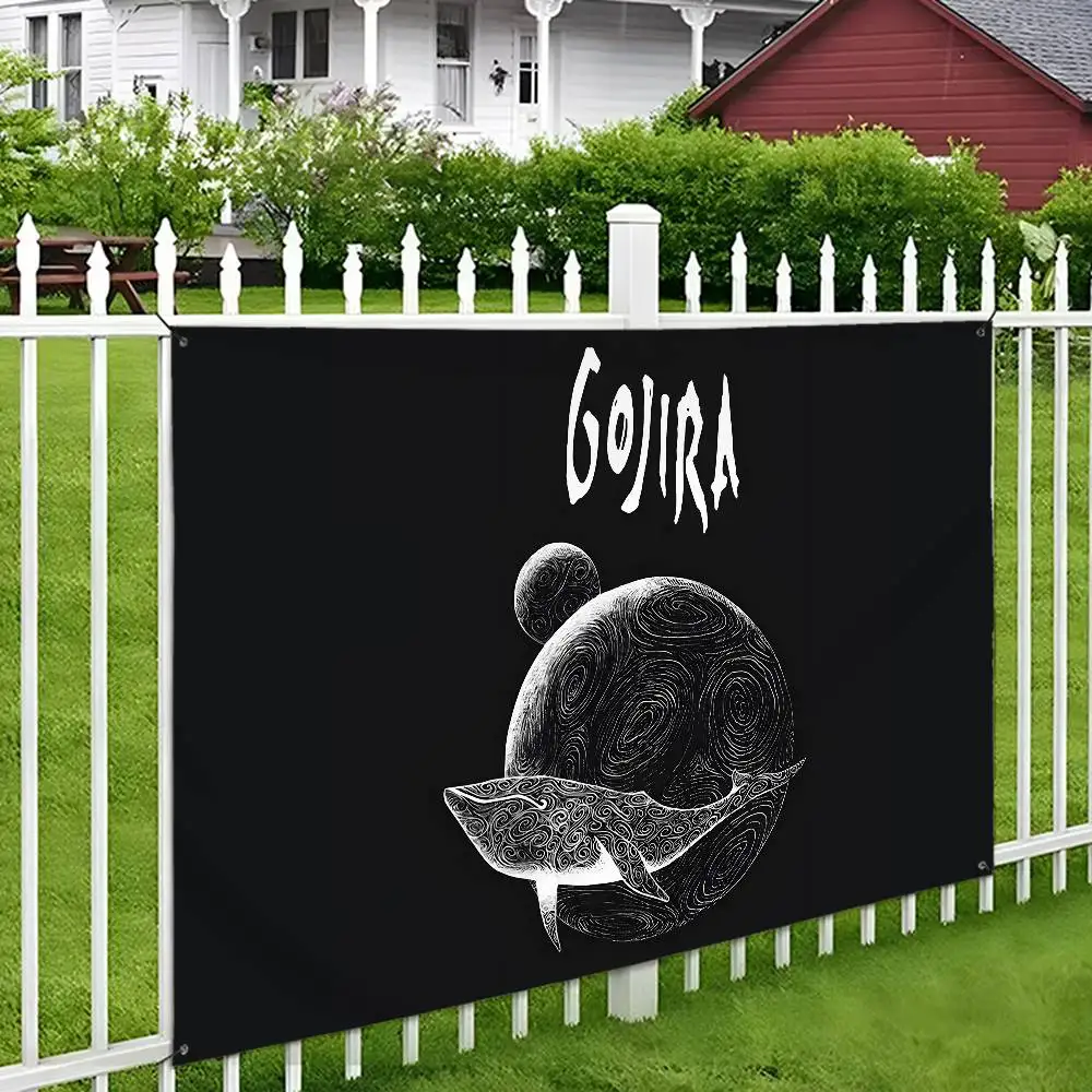 روك باند-g-Gojiras العلم أعلام مخصصة الجدار شنقا نسيج في الهواء الطلق الزخرفية العلم خلفية بطانية