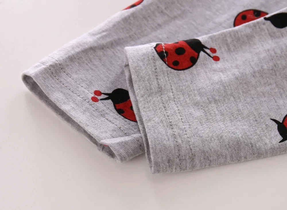 infant Toddler Baby Girl Long Sleeve Clothes Set Casual O Neck Top + Pants with Ladybug Pattern 2PCS Newborn Outfit