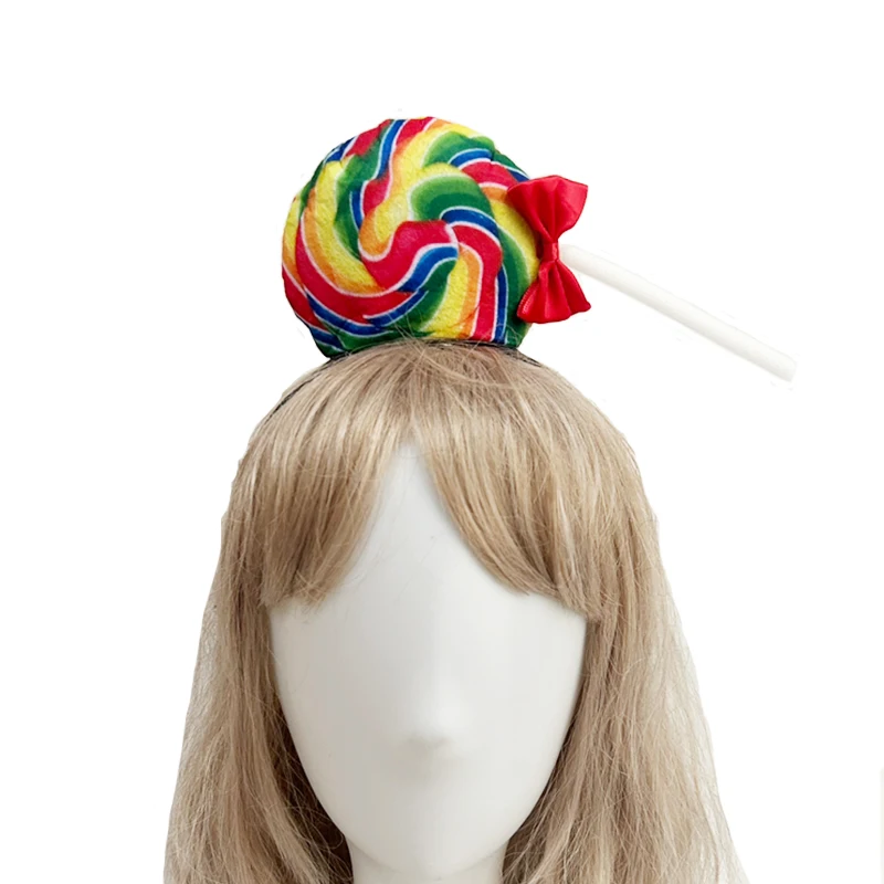 Picture 3: Girls Rainbow Candy Hairpiece Women Lollipop Headband Candyland Party Halloween Costume Accessories