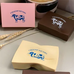 4.3in Square Butter Model Diy Squishy Pink Toy Slow Rising Milk Bar Brick Chocolate Cow Play Food Anti Stress Hand Gift Sticky