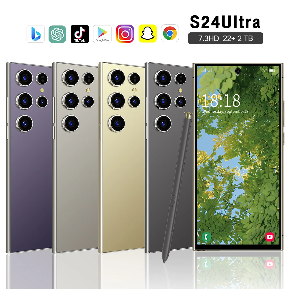 S24 Ultra global version smartphone android 5G batteries 8000mAh 7.3-inch display dual sim camera 108 million pixel cellphones