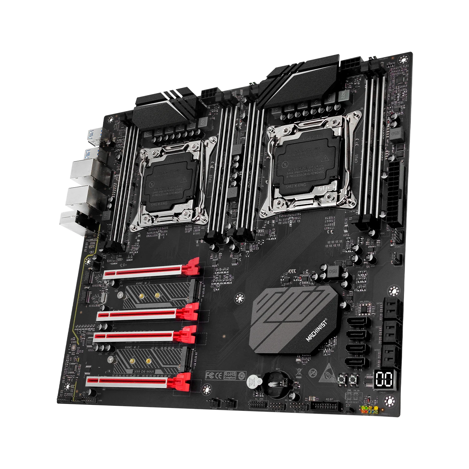 Machiniste-Carte mère X99 D8 MAX pour touristes, LGA 2011-3, prise en charge du processeur Xeon E5 V3 V4, mémoire de bureau DDR4 ECC, SATA 3.0*10, M.2 NVcloser