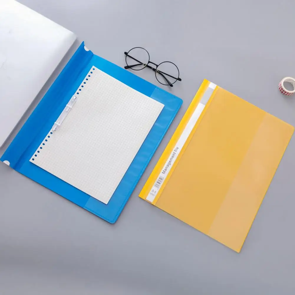 Transparent Cover Folders A4 Display Folders 12pcs A4 File Folders with Punch-hole Binders Movable Index Cards for Office