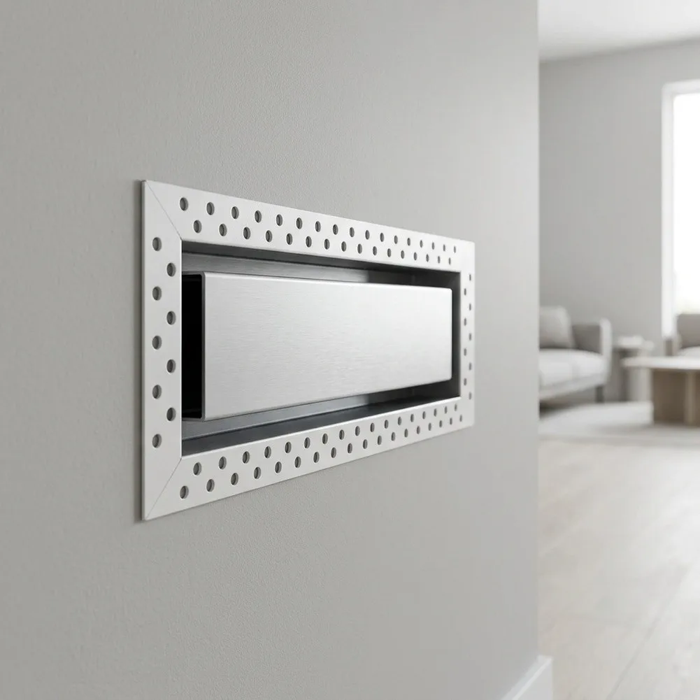 Flush Installation Vent Cover for Drywall HVAC Systems Aluminum Alloy Wall Register Grille with Metallic Construction