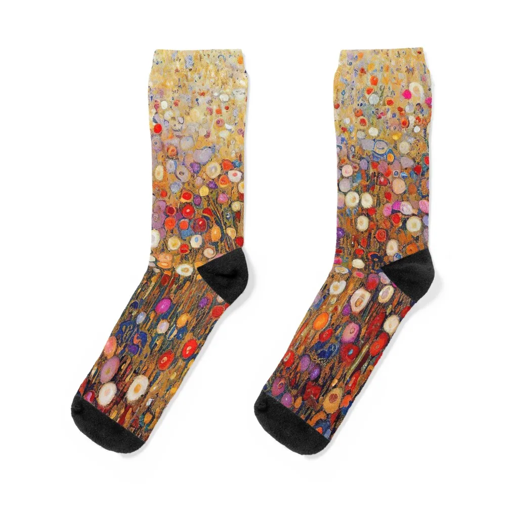 

Gustav Klimt Flower Garden Socks compression winter gifts cycling hiking Men Socks Women's