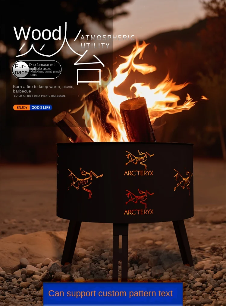 

Outdoor campfire stove, heating equipment, outdoor oven, heating barbecue and tea making equipment