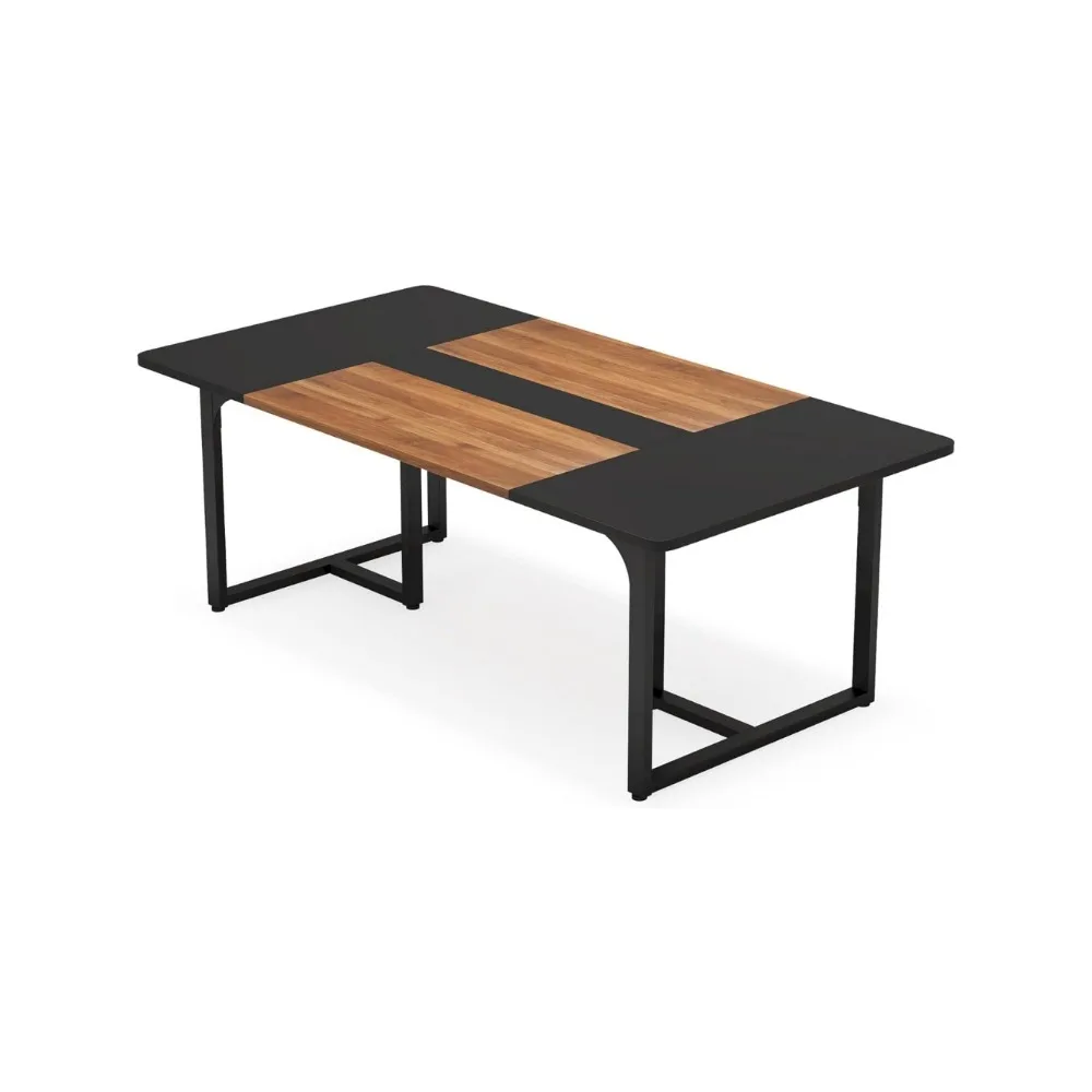 6FT Conference Table, 70.8" Meeting Seminar Table Up, Business Style Large Office Conference Room Table Boardroom Desk