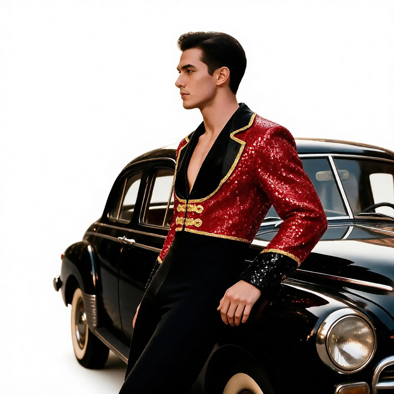 Shiny Sequin Men Blazer Jacket Halloween Cosplay Ringmaster Circus Costume Homme Singers Stage Blazer Tuxedo Magic Show Outwear