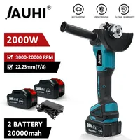 JAUHI 125MM 4 Gear Brushless Electric Angle Grinder Cutting Machine Power Tool with Makita 18V Battery for Decoration Tools