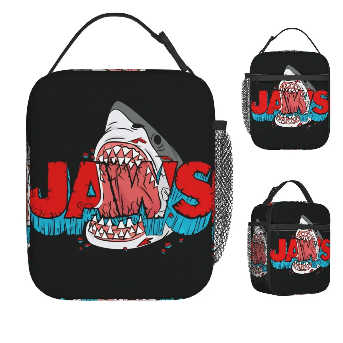 

JAWS The Big Bite Lunch Bag Casual Lunch Box For Girls Picnic Convenient Cooler Bag Print Tote Food Bags