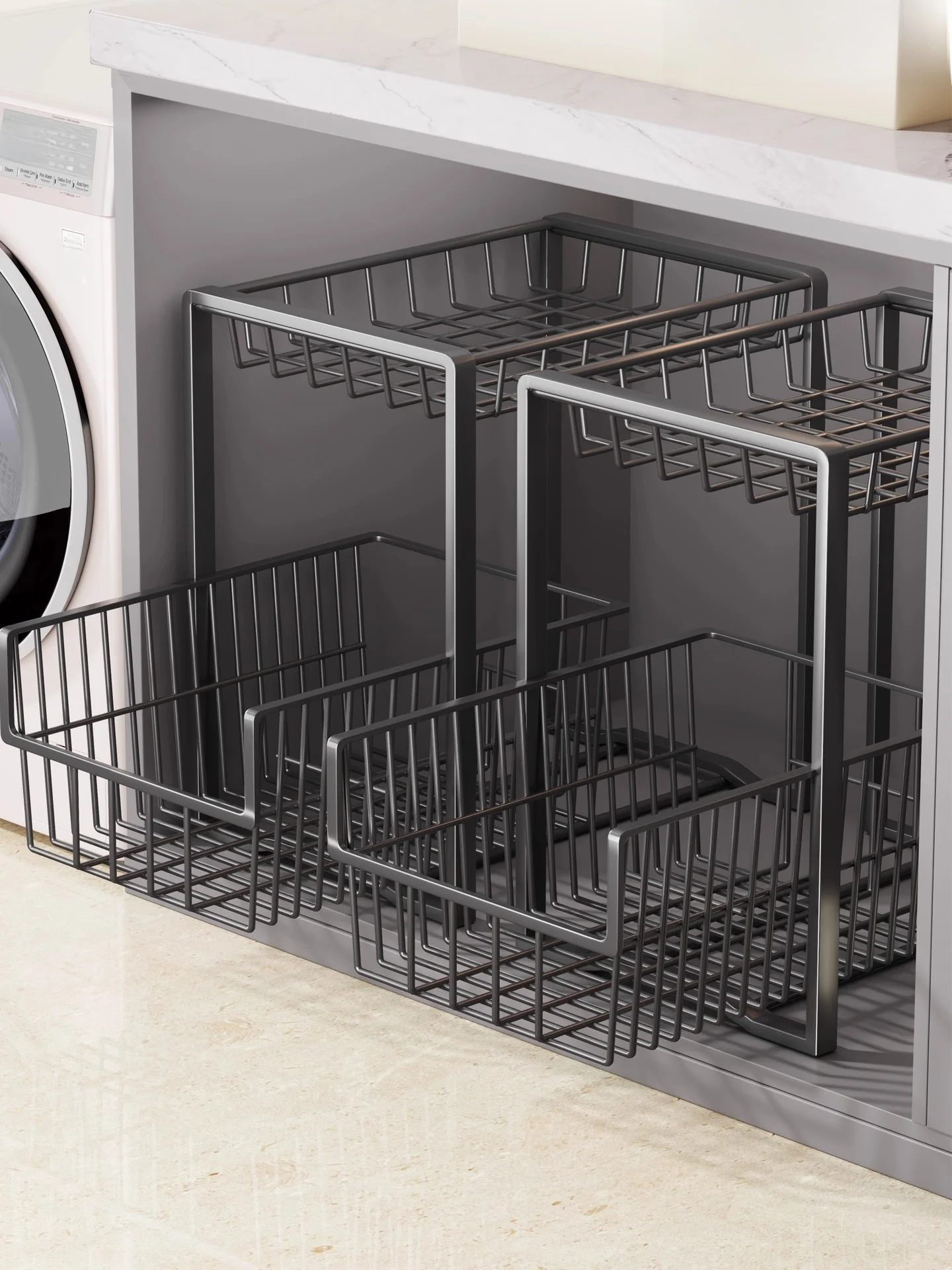 

Органайзер для раковины Batoom, многофункциональная выдвижная корзина для хранения на столешнице для эльфа, многослойная конструкция, кухонная утварь