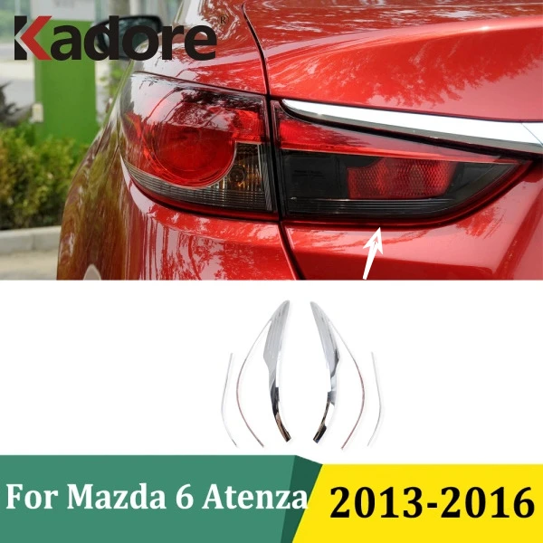 

For Mazda 6 M6 Atenza 2013 2014 2015 2016 Chrome Rear Light Lamp Cover Taillight Trim Frame Exterior Car Sticker Accessories