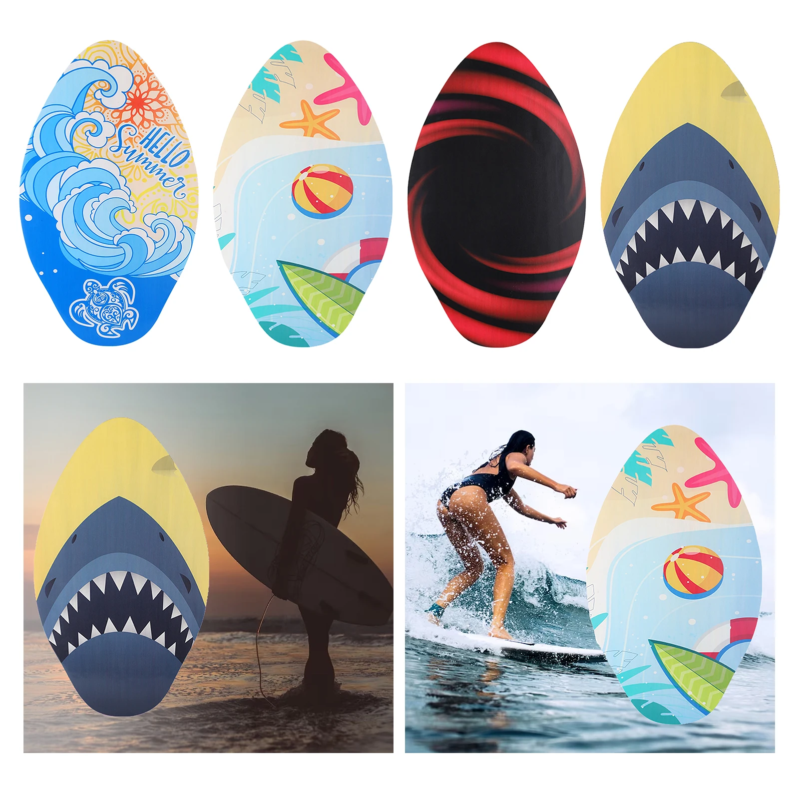 30/35/41 Inch Skimboard Beach Sand Board Wooden Skim Board Surf Board for Kids Boy Girls Adults Skimboarding Summer Water Sports