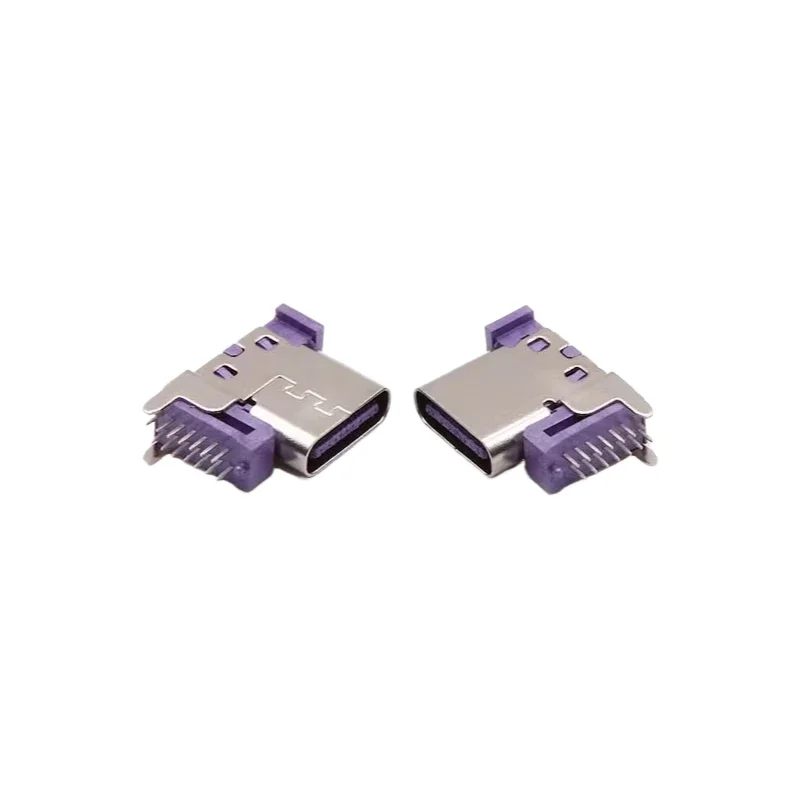 10PCS  Type-C Fast Charging Interface 10mm 14P Side Insert Pad High Adapter Flash Charging Socket for Electronics Usb Connector