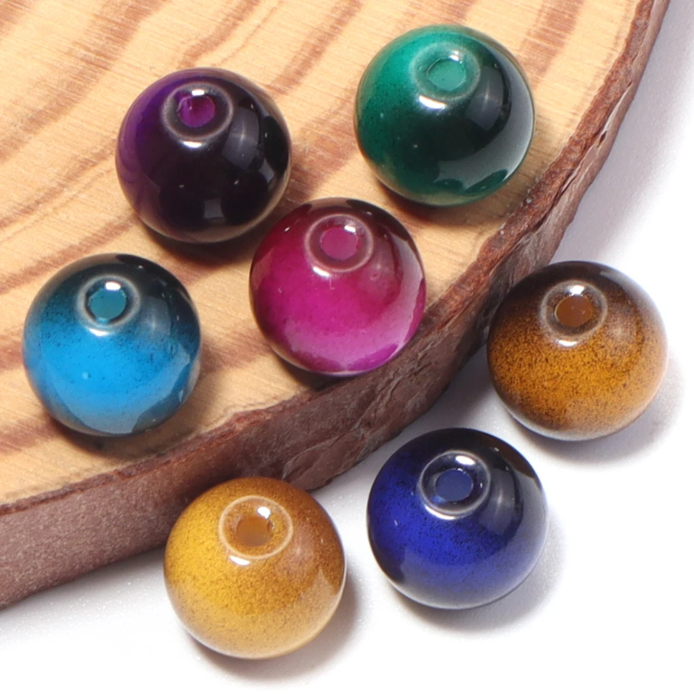 60 Stück/Set 8mm Imitations-Tigerauge-Glasperlen Runde Lose Abstandsperlen für Schmuckherstellung DIY Armband Halsketten Zubehör – Detail 3