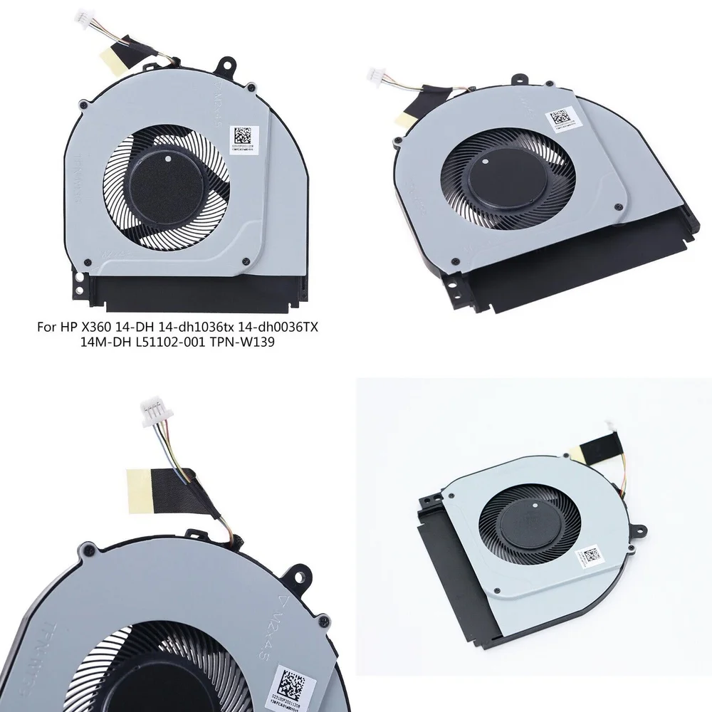 

CPU Cooling Fan for HP X360 14-DH 14-dh1036tx TPN-W139 14M-DH Laptop Replacement Fan High Performance Quiet Laptop Cooling