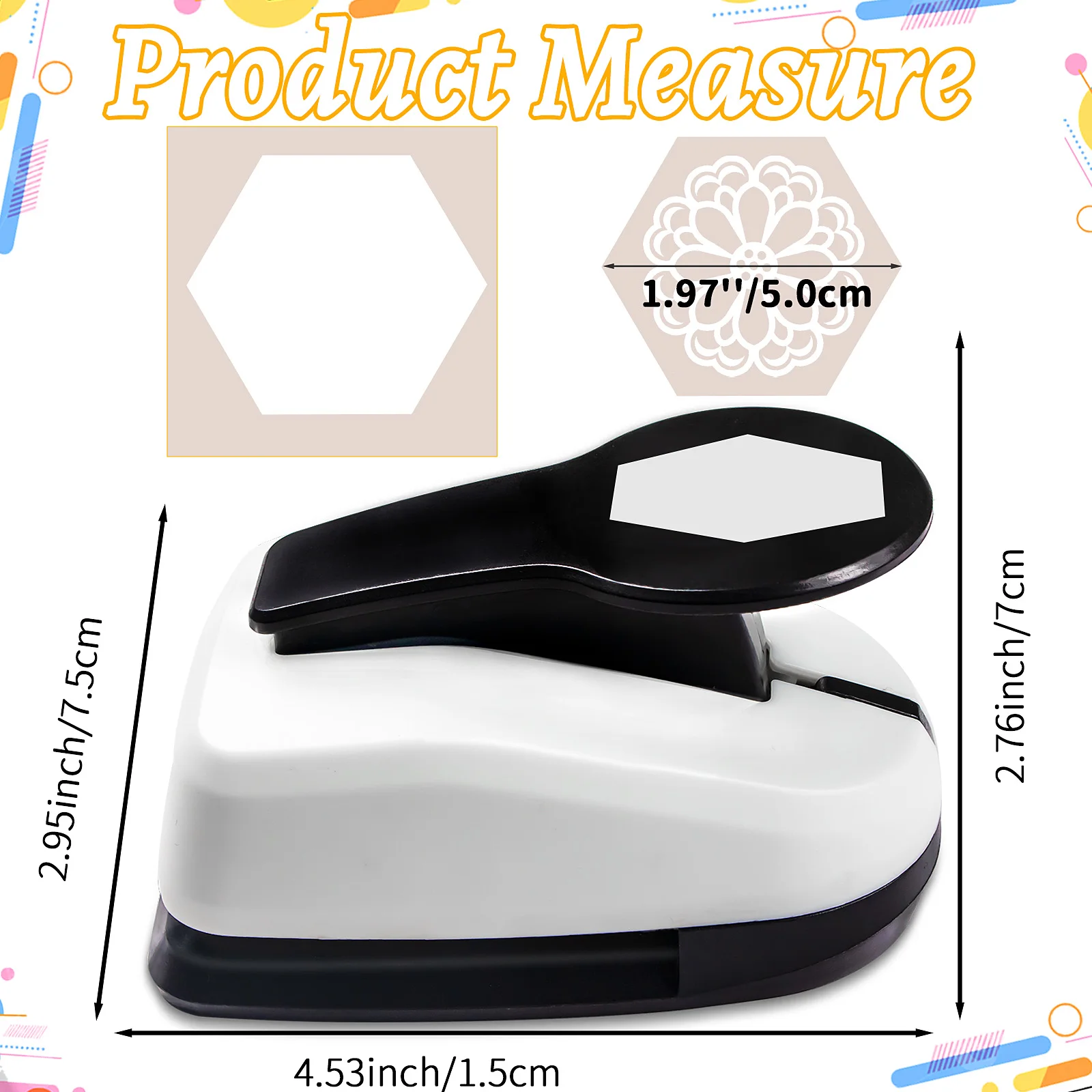 Paper cutter for crafts Hole Puncher Punches Tool 2 inch 50mm Hexagon Paper Shapes for card making custom scrapbooking