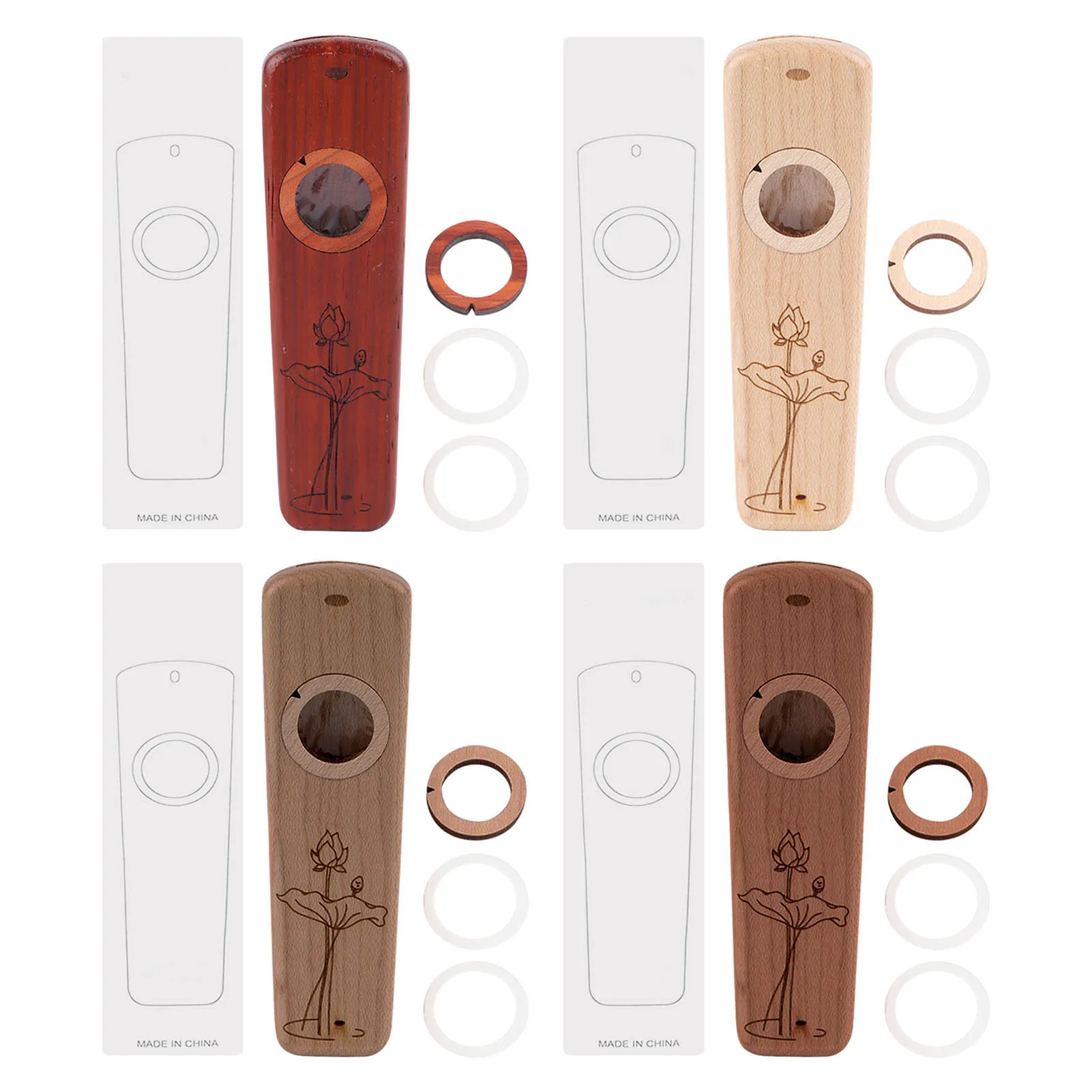 Wood Kazoo Lightweight Portable Kazoo Guitar Partner Flute Musical Instrument Gift