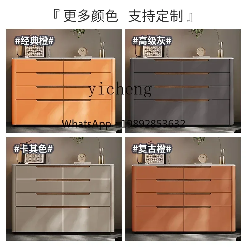 GZ  marble dining side cabinet, bedroom, bedside storage, solid wood storage cabinet, eight pumping storage cabinets